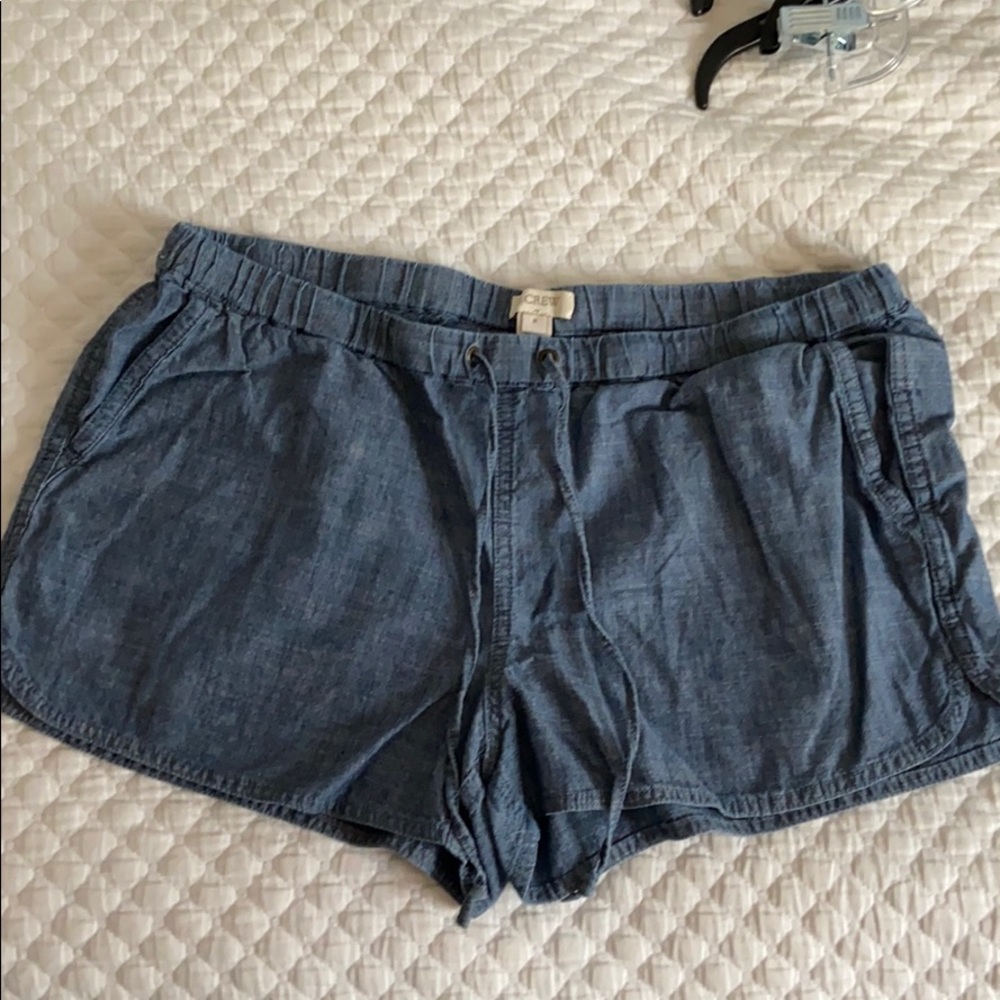 J Crew size M chambray drawstring shorts